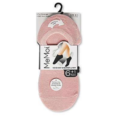 Women's 7 Pair Pack Cotton Blend No Show Sneaker Liners