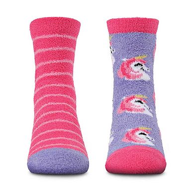 Unicorn Girls Fuzzy Non-Skid Socks 2-Pair