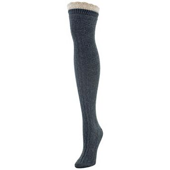 Diamond Crochet Cotton Blend Over The Knee Socks