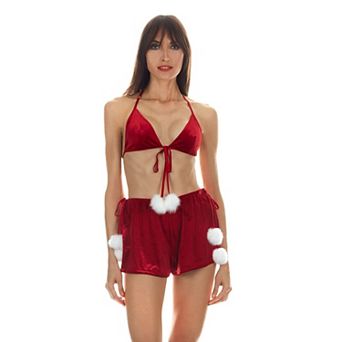 2 pc Set Women's Eve Bralette and Side Slit Shortie