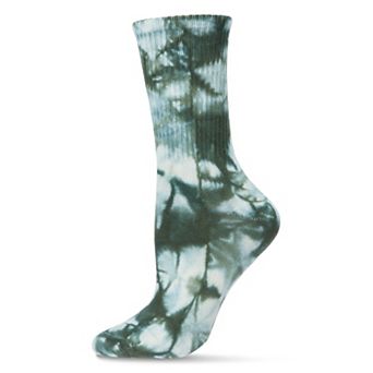 Women's Tie Dye Athletic Rib Cotton Blend Crew Sock