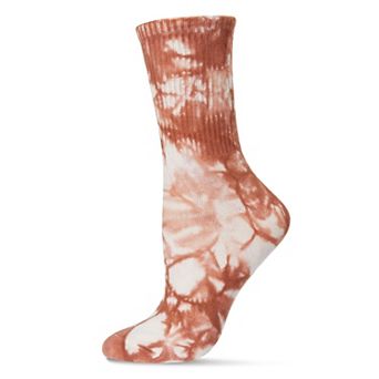 Women's Tie Dye Athletic Rib Cotton Blend Crew Sock