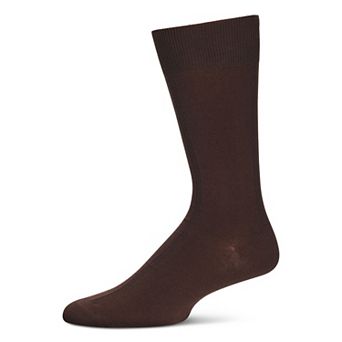 Men's Flat Knit Cotton Blend Socks With Side Lines
