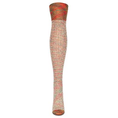 Women's Fuzzy Mixed Threads Cotton Blend Knee High Sock