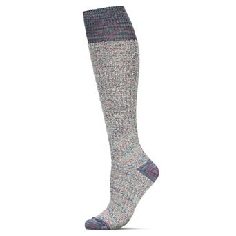 Women's Fuzzy Mixed Threads Cotton Blend Knee High Sock