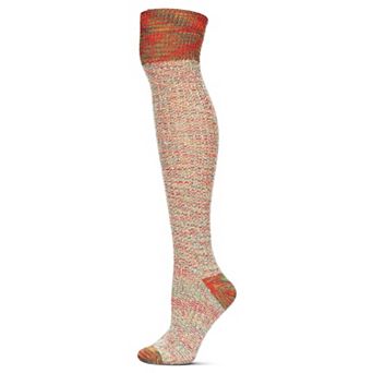 Women's Fuzzy Mixed Threads Cotton Blend Knee High Sock