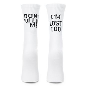 Women's Funny Don't Follow Me Cotton Blend Crew Sock