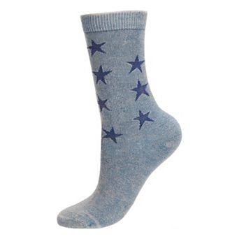 Acid Wash Star Cotton Blend Crew Sock