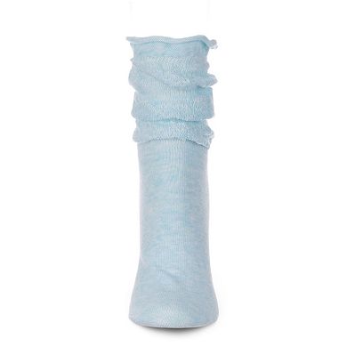Subtle Slouch Cotton Blend Roll Cuff Ankle Socks