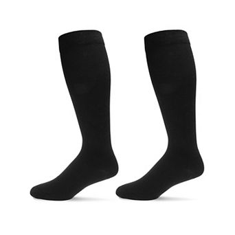 2 Pair Solid Cotton Blend Graduated Compression Socks