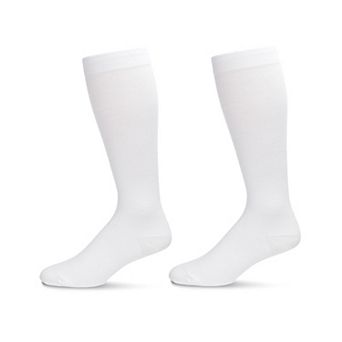 2 Pair Solid Cotton Blend Graduated Compression Socks
