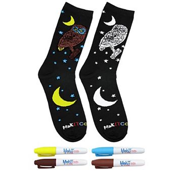 MakIT Color Your Own Floral Crew Sock Marker Kit