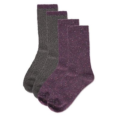 Speckled Colorblock Cotton Blend Crew Sock 2 Pair Pack