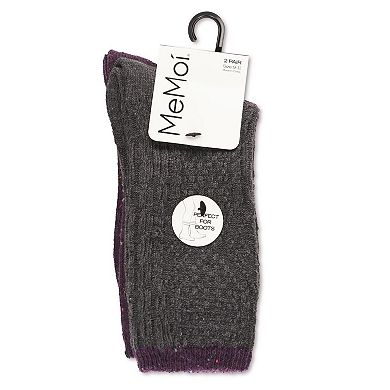 Speckled Colorblock Cotton Blend Crew Sock 2 Pair Pack