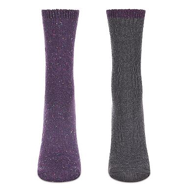 Speckled Colorblock Cotton Blend Crew Sock 2 Pair Pack