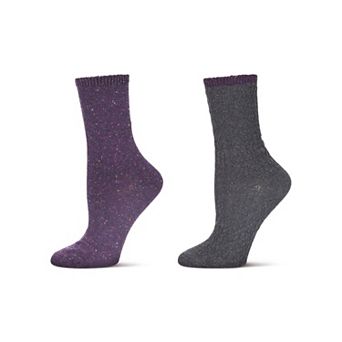Speckled Colorblock Cotton Blend Crew Sock 2 Pair Pack