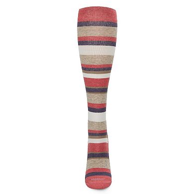 Women's Multi Striped Cotton Blend 15-20mmHg Graduated Compression Socks