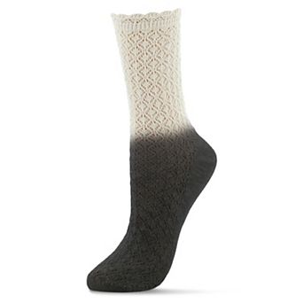 Ombre Cotton Blend Textured Crew Socks