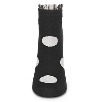 Ruffle Polka Dot Cotton Blend Low-Cut Sock
