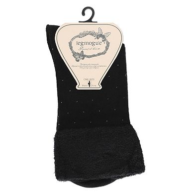 Women's Pindot Soft-Fit Thick Cuff Cotton Rich Crew Sock