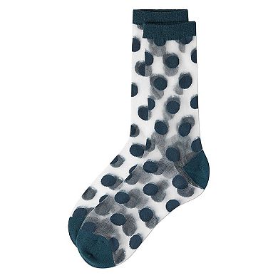 Women's Polka Dot Sheer Crew Socks