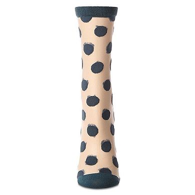 Women's Polka Dot Sheer Crew Socks