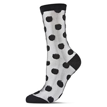 Women's Polka Dot Sheer Crew Socks