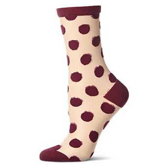 Women's Polka Dot Sheer Crew Socks