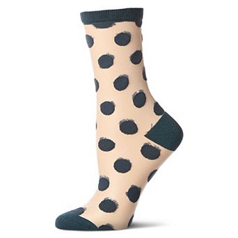 Women's Polka Dot Sheer Crew Socks