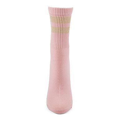 Women's Shimmer Sports Stripe Cotton Blend Anklet Sock