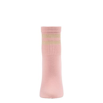 Women's Shimmer Sports Stripe Cotton Blend Anklet Sock