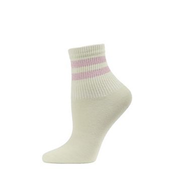 Women's Shimmer Sports Stripe Cotton Blend Anklet Sock