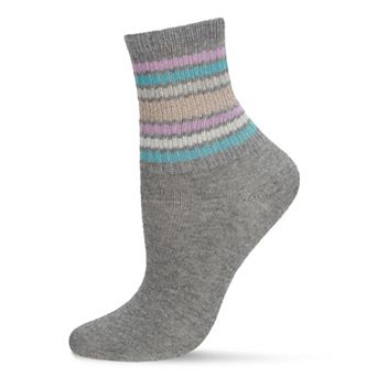 Women's Metallic Multicolor Stripe Cotton Blend Anklet Socks