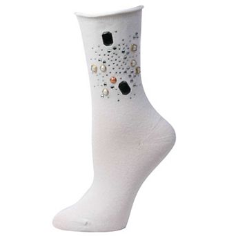 Treasure Bejeweled Cotton Blend Crew Sock