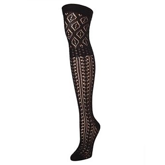 Women's Fret Mix Openwork Over the Knee Socks