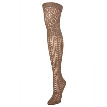 Women's Fret Mix Openwork Over the Knee Socks