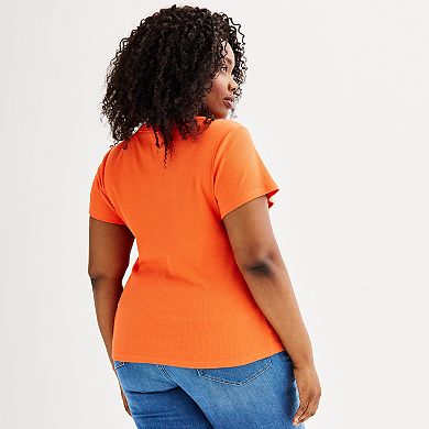 Plus Size Sonoma Goods For Life Shrunken Ribbed Crewneck T-Shirt