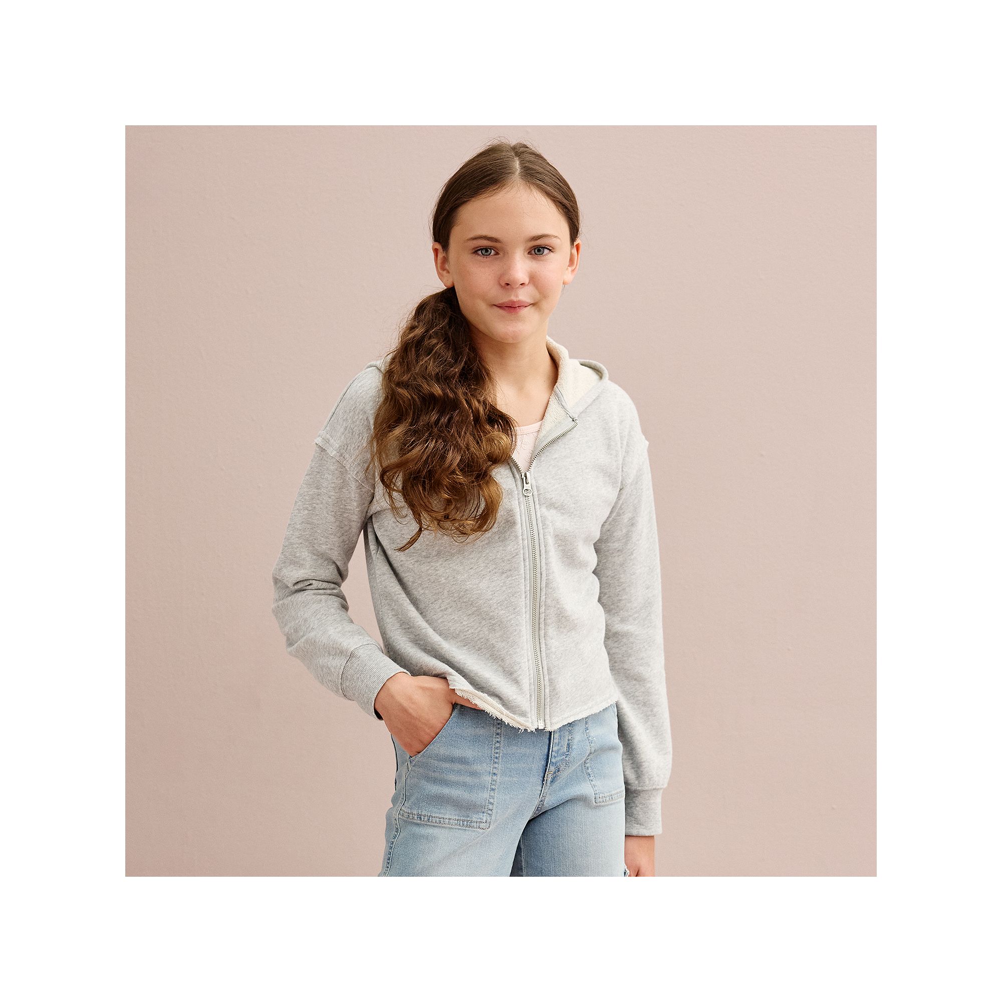 Girls 4-20 SO® Cropped Zip-Up Hoodie in Regular & Plus Size, Girls, Size: