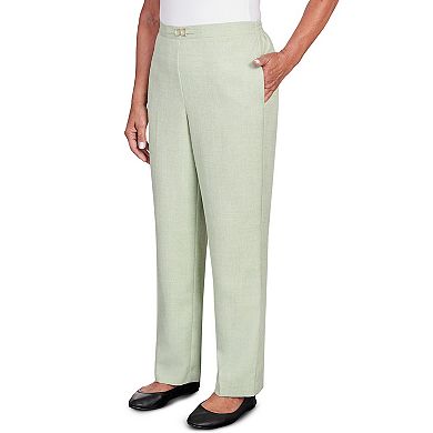 Petite Alfred Dunner Buckled Flat Front Waist Pants