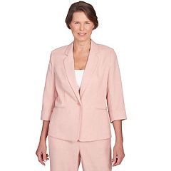 Alfred Dunner Women's Brown Polyester Long Sleeve Blazer & Pant 2 Pc's Suit  10