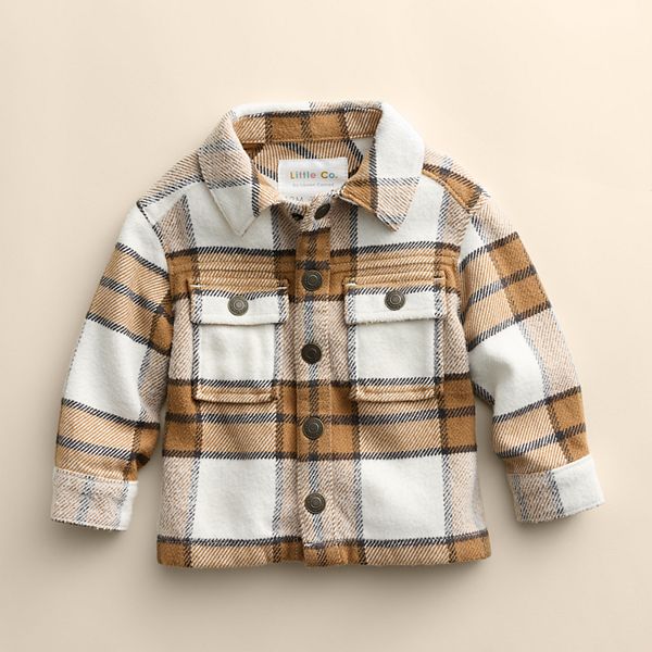 Kids Flannel Shacket | Tan main image 0
