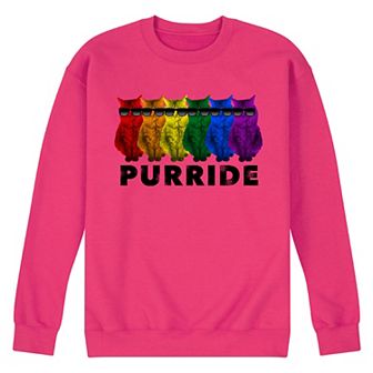 Men's Purride Rainbow Cat Fleece Sweatshirt