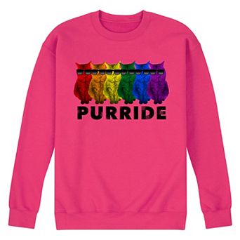 Men's Purride Rainbow Cat Fleece Sweatshirt