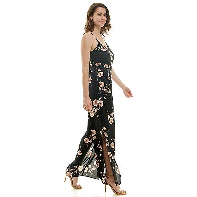 Juniors' Lily Rose V-Neck Wide Leg Jumpsuit