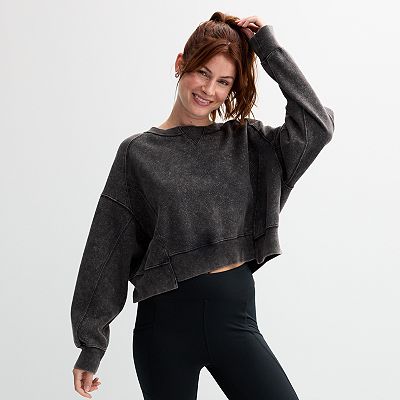 Juniors SO Cropped Crewneck Sweatshirt