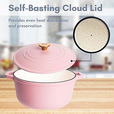 Lexi Home 6 Qt Round Enameled Dutch Oven