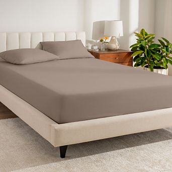 Bare Home 100% Organic Cotton Percale Fitted Sheet