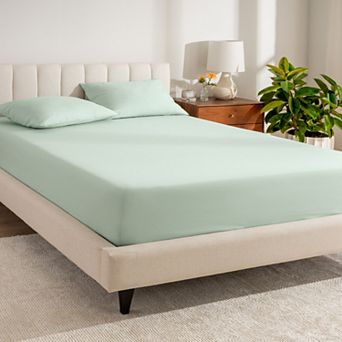 Bare Home 100% Organic Cotton Percale Fitted Sheet