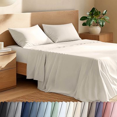 Bare Home 100% Organic Cotton Percale Sheet Set