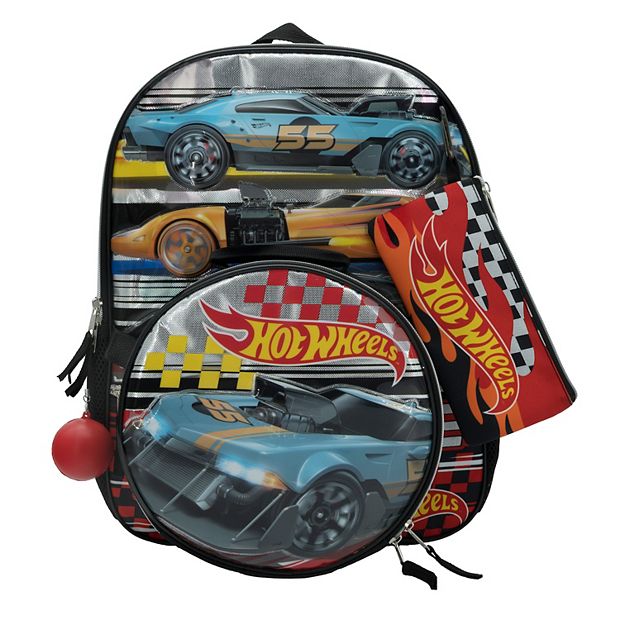 5 Piece Hot Wheels Backpack Set